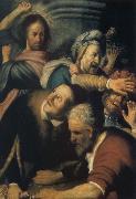 REMBRANDT Harmenszoon van Rijn Christ Driving the Money Changers from the Temple oil painting picture wholesale